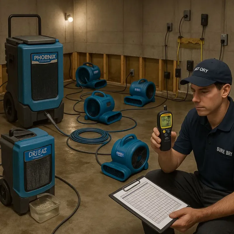 Structural Drying and Dehumidification process in Barberton, OH